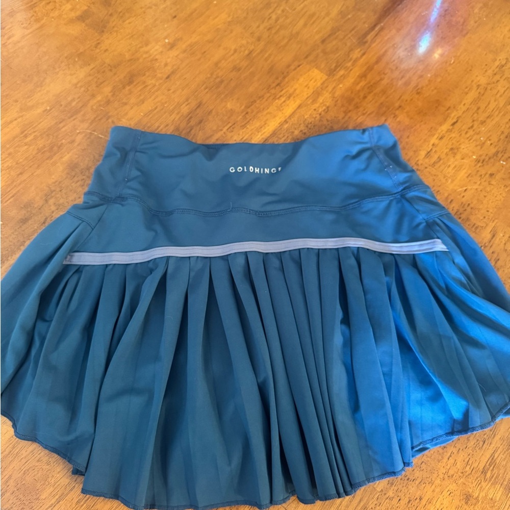 Goldhinge Pleated Teal Women’s Skirt